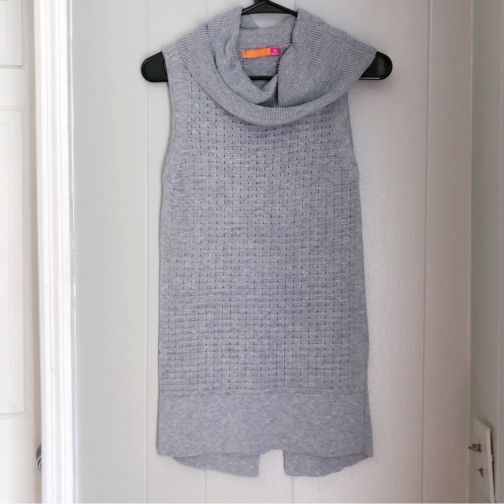 Ava Cowl Neck Sleeveless Sweater Top Turtleneck Blouse XS Wool Blend Women’s
